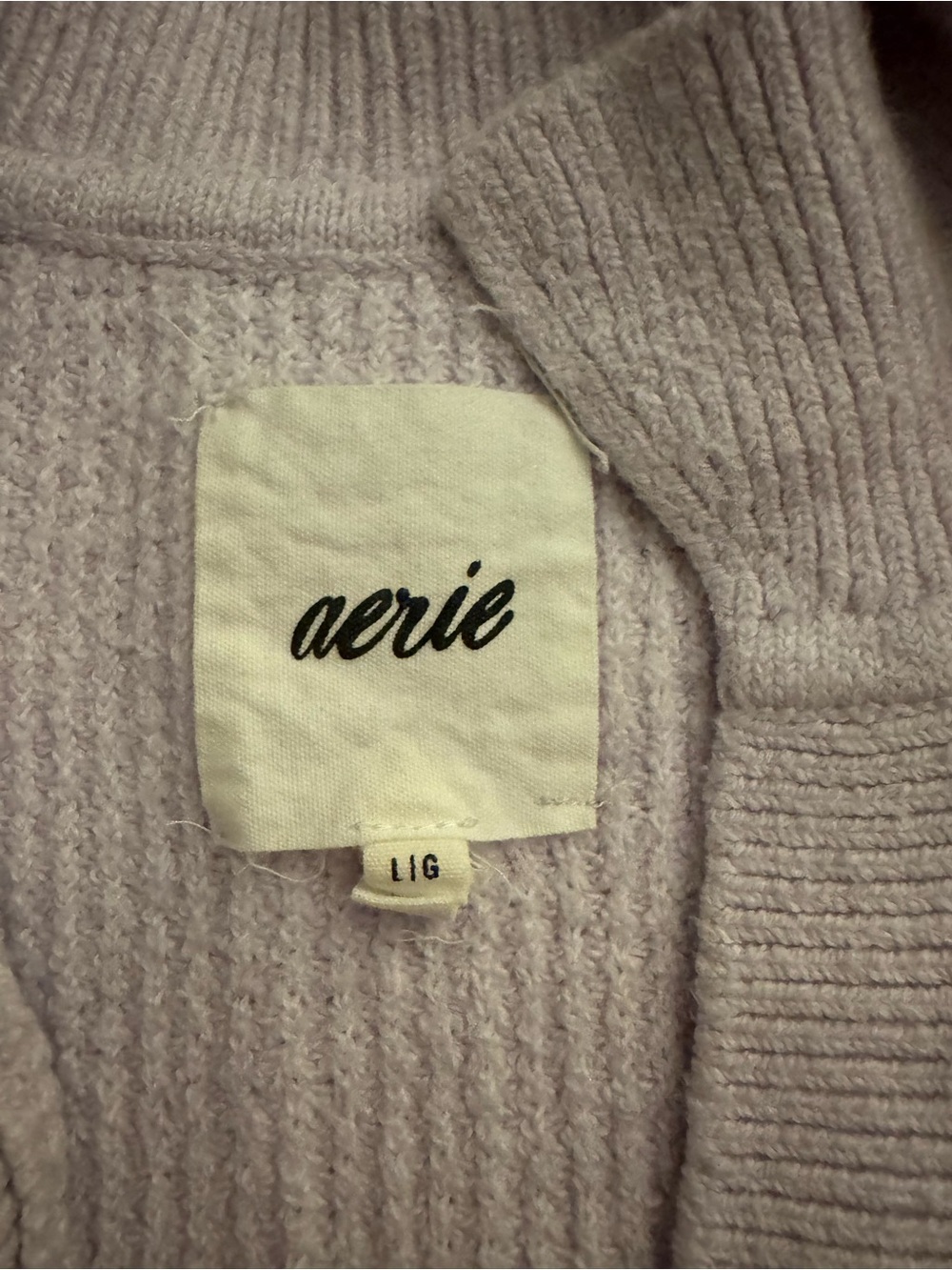Aerie Lavender V-Neck Waffle Knit Sweater - Picture 4 of 4